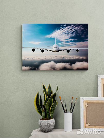 Фотокартина Самолет пассажирский, частный в небе