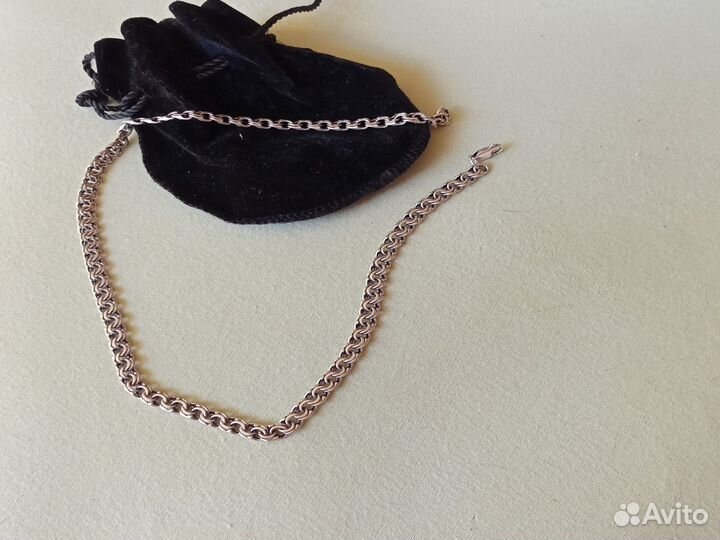 Мужская серебряная цепь бисмарк