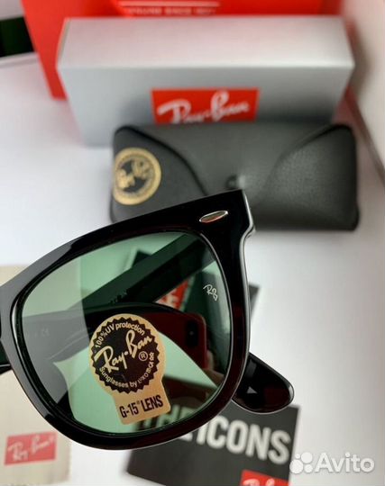 Солнцезащитные очки ray ban wafarer 54 зеленые