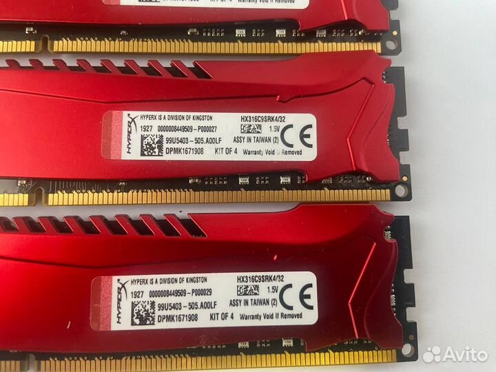 32Gb (8Gb x4) DDR3 HyperX Savage 1600 MHz