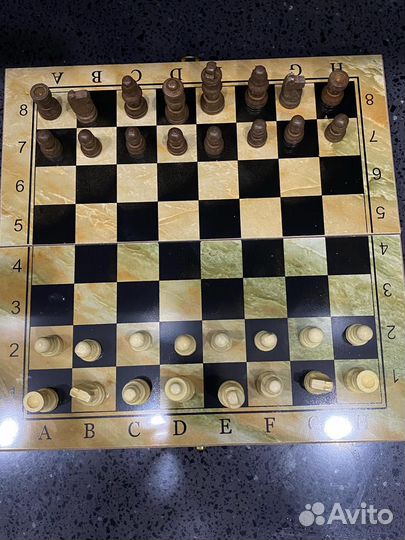 Шахматы деревянные 3 в 1 (нарды, шашки)