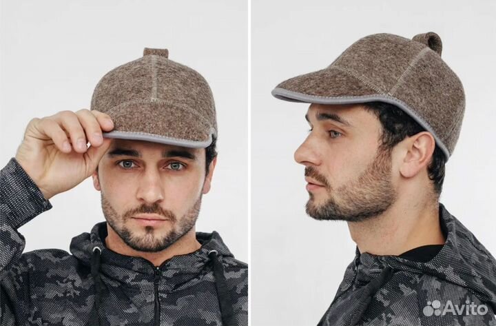 Кепка унисекс из натурального войлока с козырьком