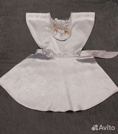 Белый школьный фартук р.128-134