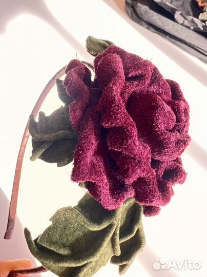 Ободок из натуральной замши