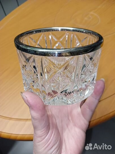 Конфетница хрустальная с ободком СССР