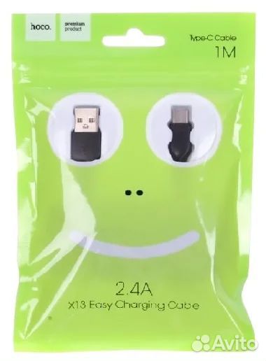 Кабель USB - Type-C hoco X13, 1м, черный