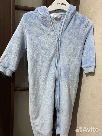 Теплый плюшевый комбинезон 80р