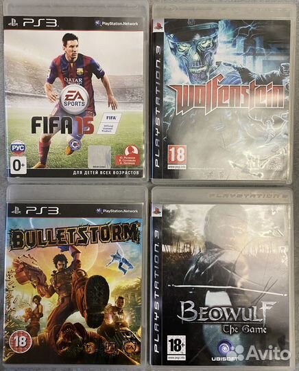 Игры на ps3 FIFA 15,wolfenstein,bulletstorm,beowul