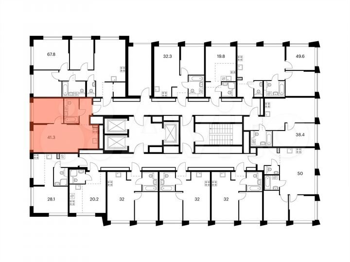 1-к. квартира, 41,3 м², 17/23 эт.