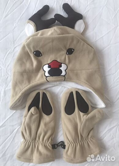 Набор шапка и варежки из флиса для малышей