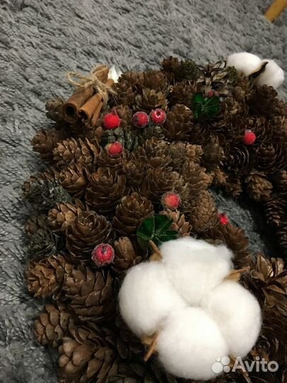 Новогодний венок ручной работы