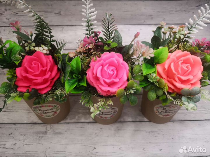 Розы из мыла