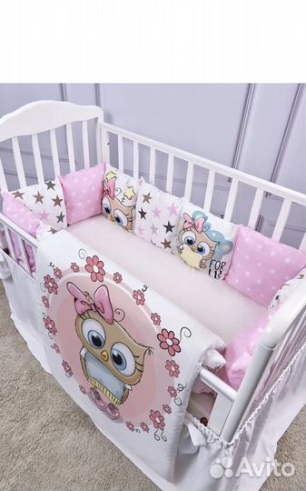 Комплект бортиков в кроватку с одеялом