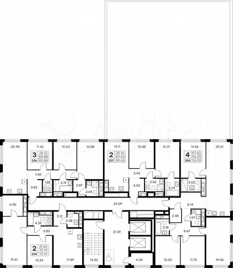 3-к. квартира, 80,9 м², 13/18 эт.