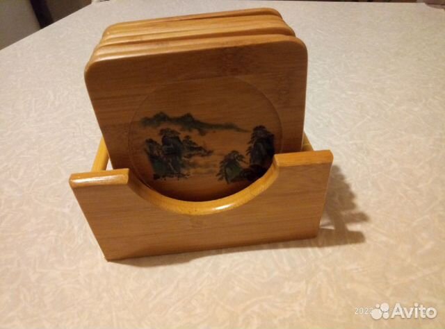 Набор подставок из бамбука под стаканы