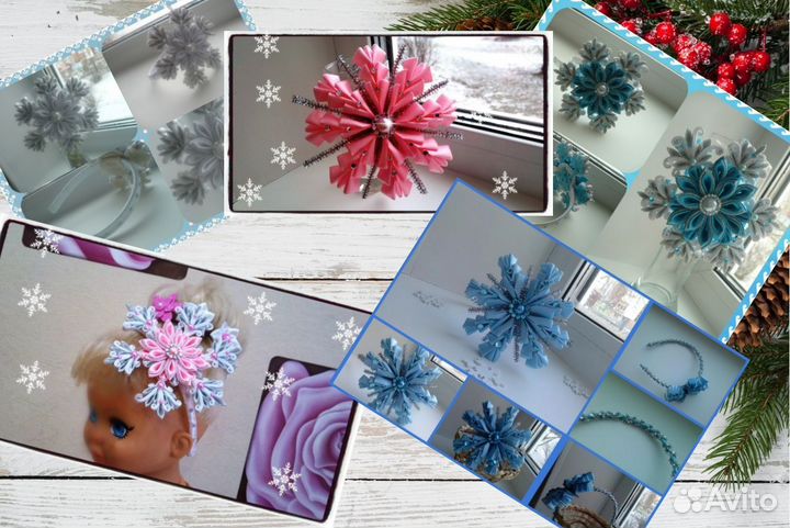 Новогодний ободок, конфетка, звёздочка, снежинка