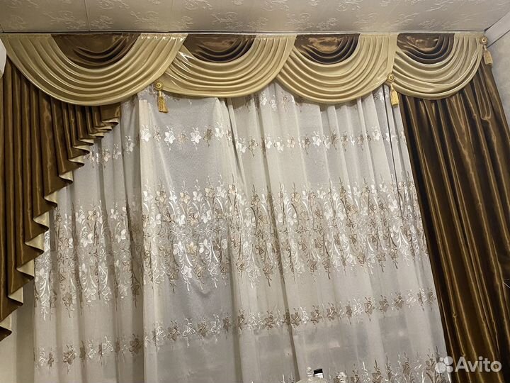 Шторы с ламбрекеном бу