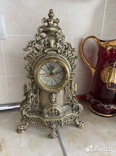 Комплект часы бронза и канделябры с электикой разб