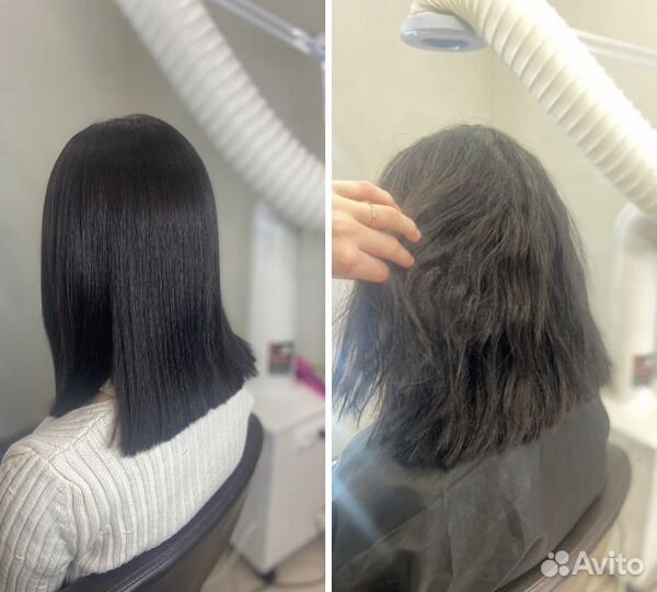 Кератиновое выпрямление волос