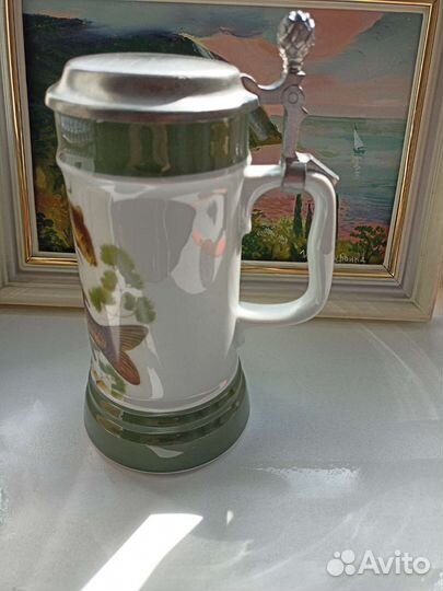Кружка коллекционная,фарфор,олово