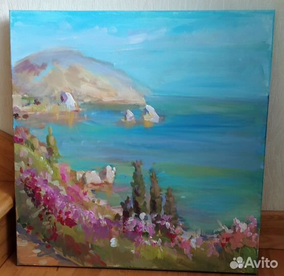 Картина акрилом на холсте. Солнечный Гурзуф