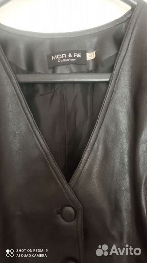 Жилетка женская кожаная размер 44