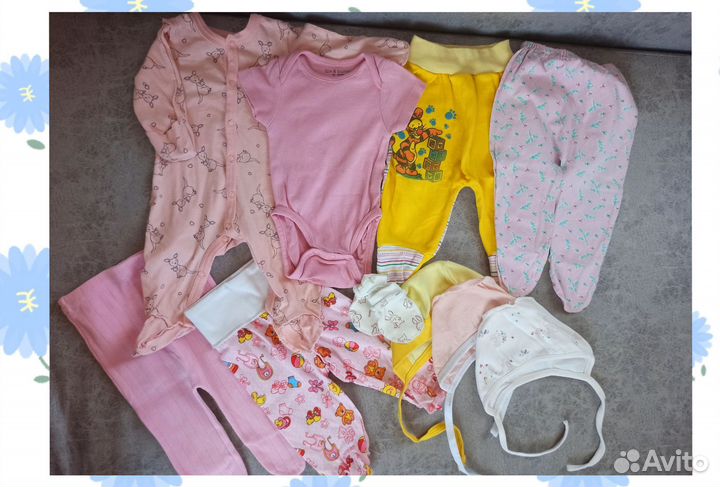 Пакет вещей с рождения для девочки