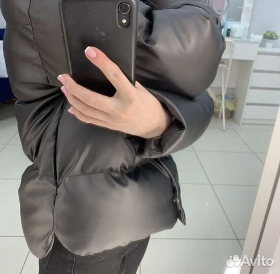 Новая кожаная куртка демисезонная с биркой