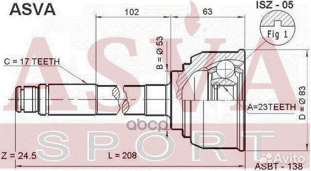 ШРУС isuzu : faster BIG horn rodeo ISZ-05 asva