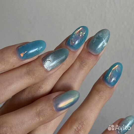 Маникюр /наращивание /крейзи дизайн /экстра-длина