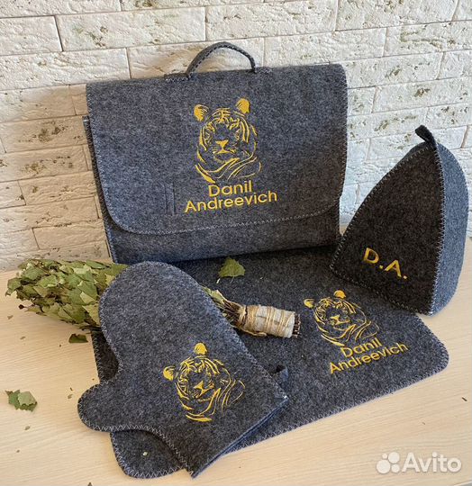 Наборы для бани и сауны с вышивкой