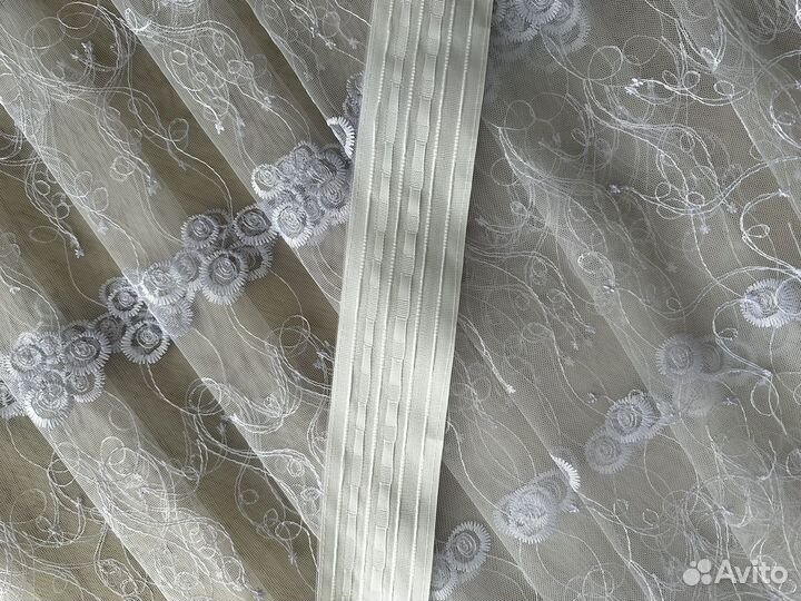 Тюль новый 5 метров одуванчики