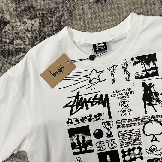 Футболка Stussy принт звезды женщина