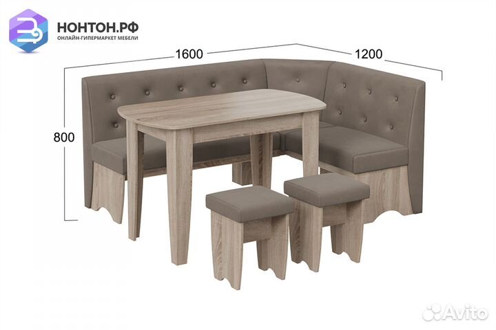 Кухонный уголок Барселона дуб сонома трюфель / мик