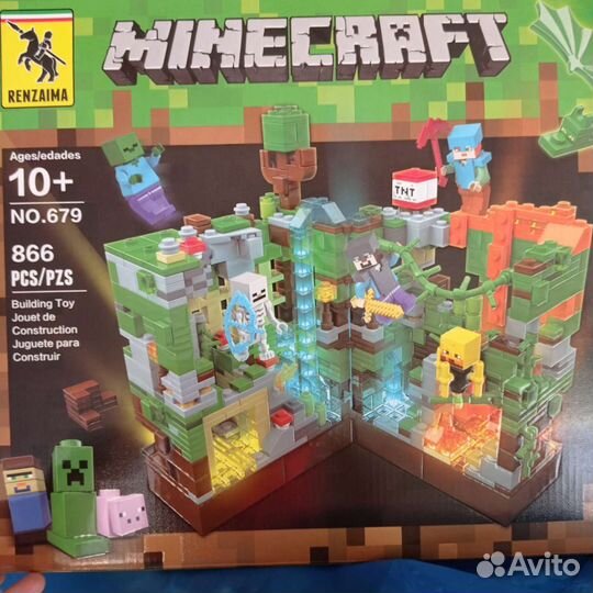 Конструктор lego майнкрафт led подсветка 866 дет