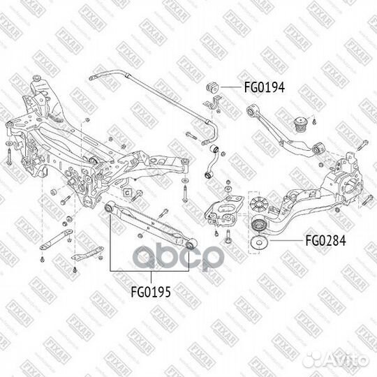 Сайлентблок заднего поперечного рычага FG0195 F