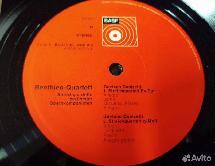 Donizetti Rossini Benthien-Quartett винил basf