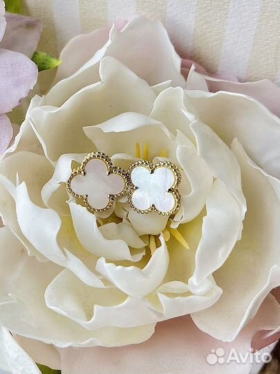 Van Cleef ювелирные серьги серебро925 перламутр