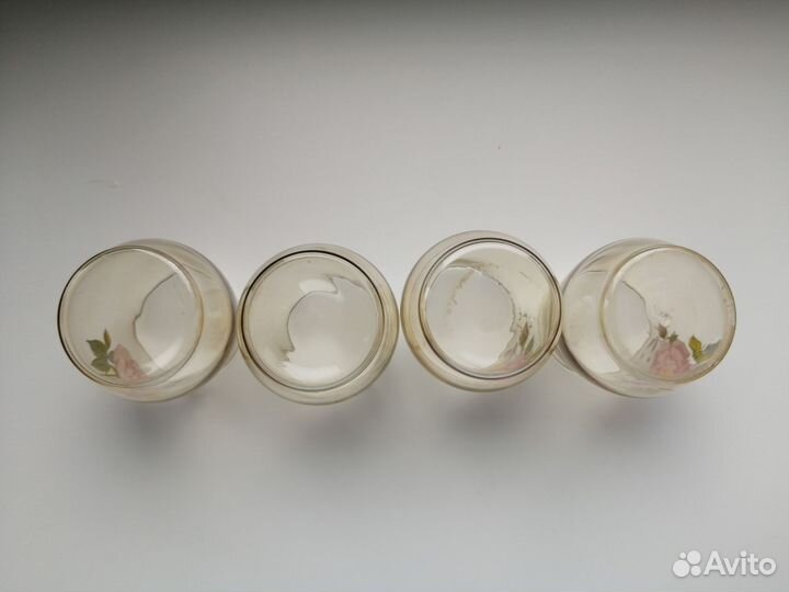 Стопки с розами СССР (цветное стекло)