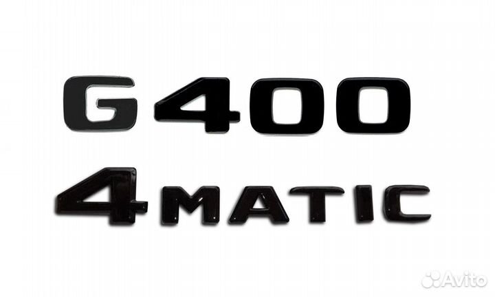 Комплект: шильдик Mercedes G400 + 4matic черный