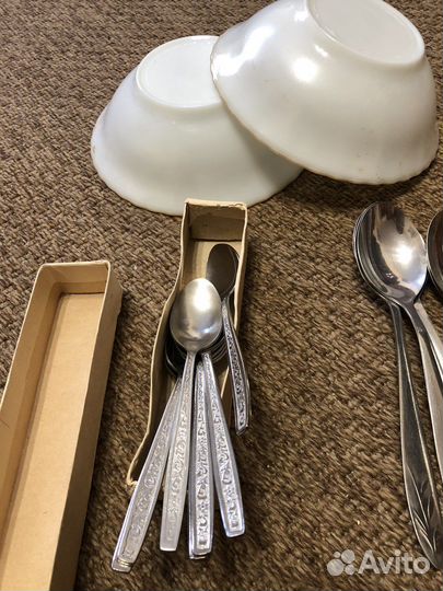 Посуда, лоток, салатник, СССР нержавейка, тарелка