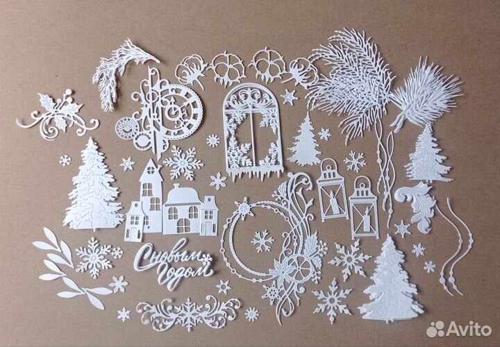Набор новогодней вырубки для скрапбукинга