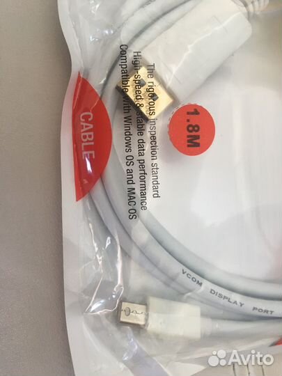 Кабель vcom mini DisplayPort - DisplayPort, 1.8 м