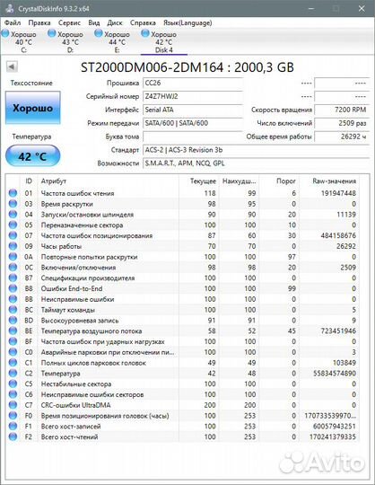 Жесткий диск 3.5 SATA HDD 2tb