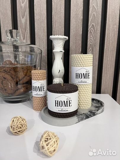 Подарок девушке набор свечей и подставка из гипса