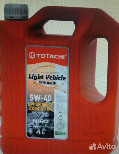 Totachi niro LV synthetic 5W-40 API SP, SN/CF 4л