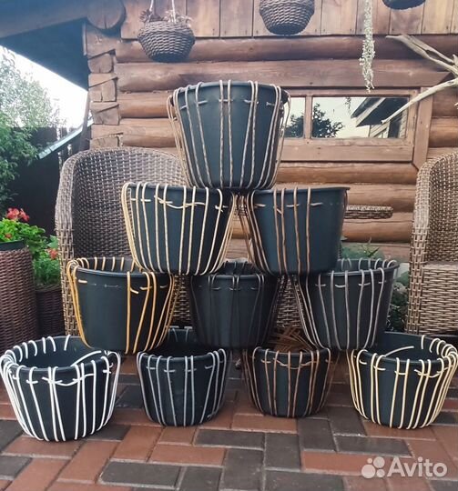 Кашпо, набор новичка из ротанга