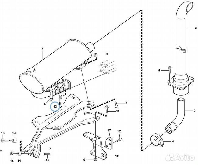 Патрубок выпускной Гофра 15616779 volvo BL 61/71