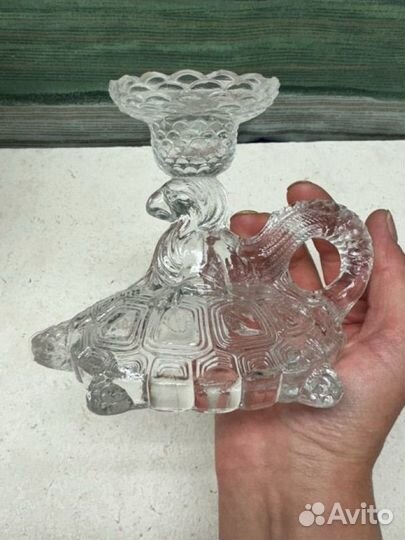 Антикварный подсвечник. Русское стекло