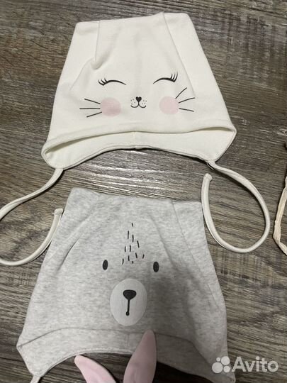 Детские вещи пакетом, шапки, панамы 42-44 см